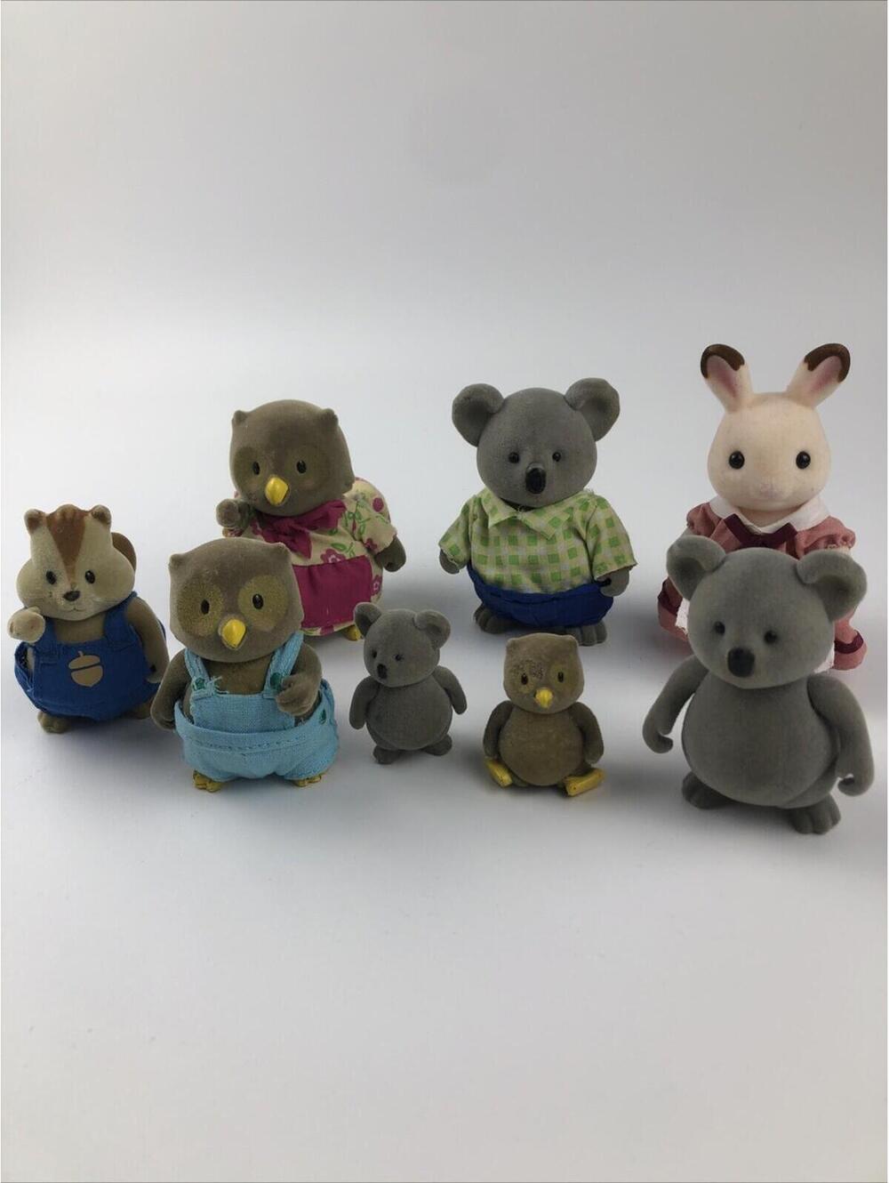 Lil Woodzeez Canberra Koala Bears, Owls, Chipmunk 8 Piece lot with bunny friend